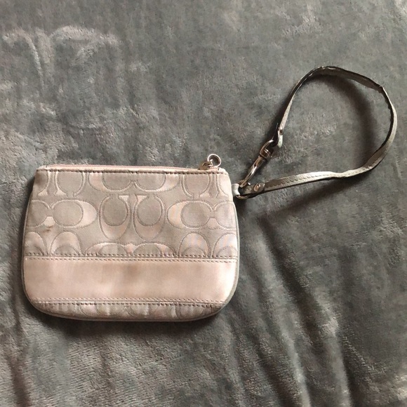 Gray and Silver Coach Wristlet - Picture 2 of 4